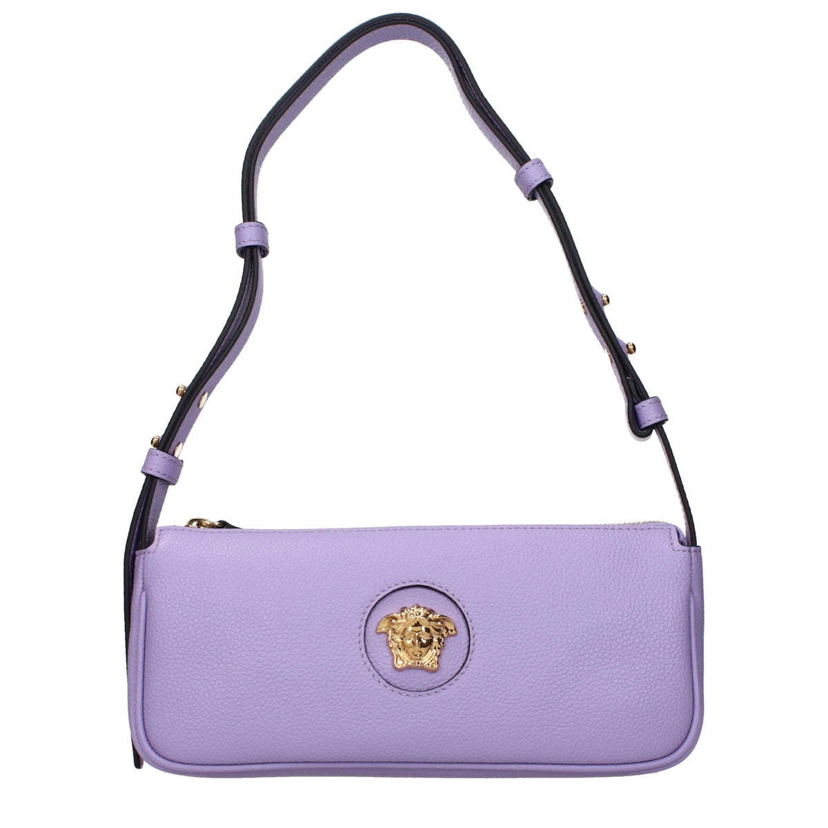 Versace Purple Leather Shoulder Bag for Women