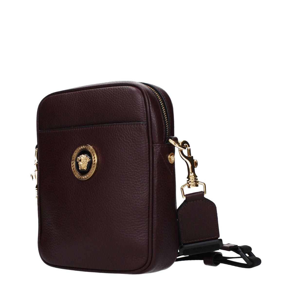 Versace Purple Leather Crossbody Bag for Men