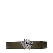 Versace Green Leather Regular Belt for Men