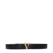 Versace Black Leather Regular Belt
