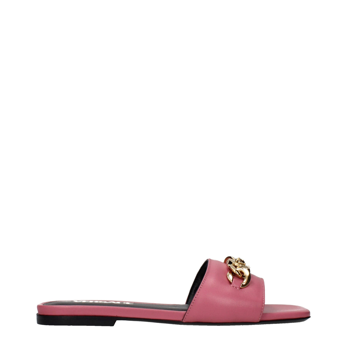 Versace Pink Leather Slippers for Women