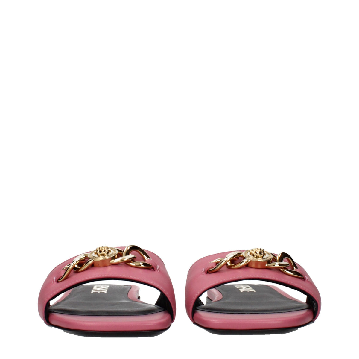 Versace Pink Leather Slippers for Women