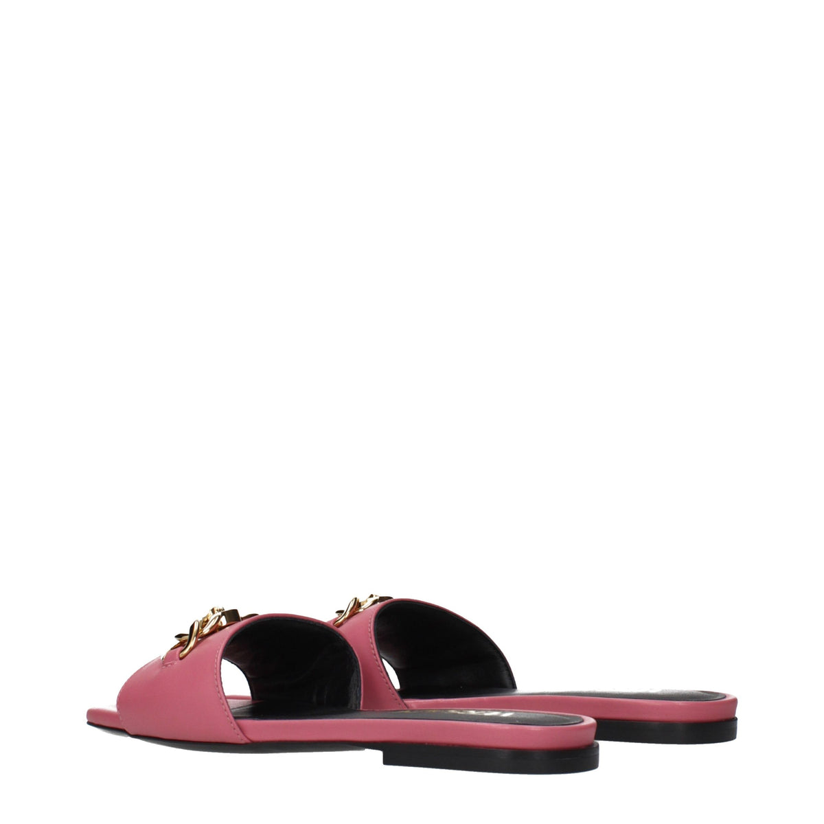 Versace Pink Leather Slippers for Women