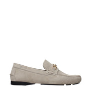 Versace Gray Leather Slip-On Loafers for Men