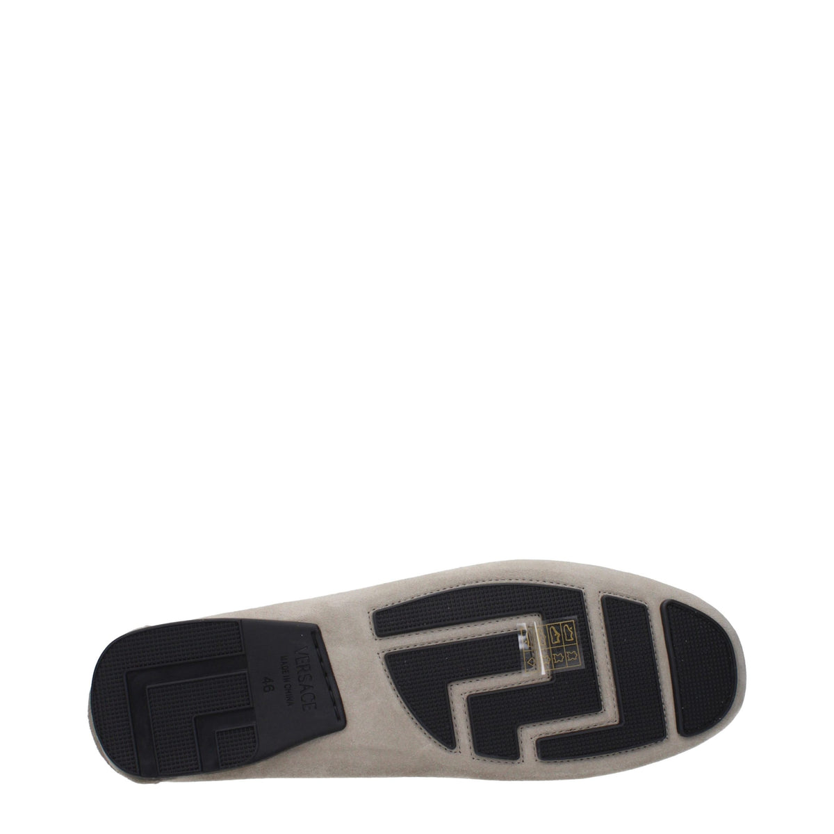 Versace Gray Leather Slip-On Loafers for Men