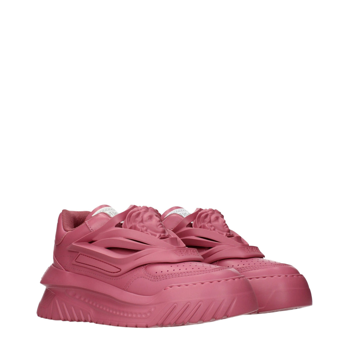 Versace Pink Leather Chunky Sneakers for Women