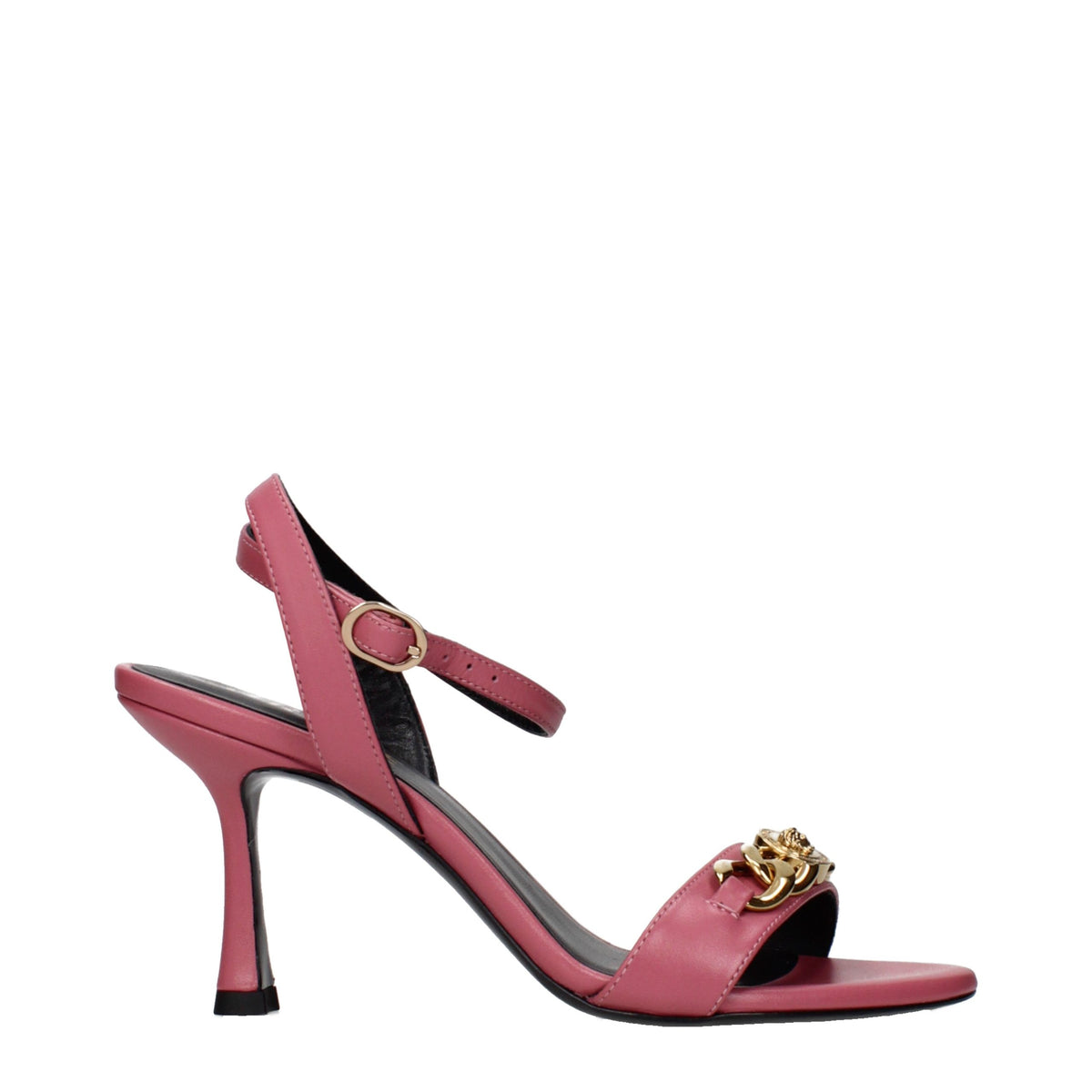 Versace Pink Leather Stiletto Heel Sandals for Women