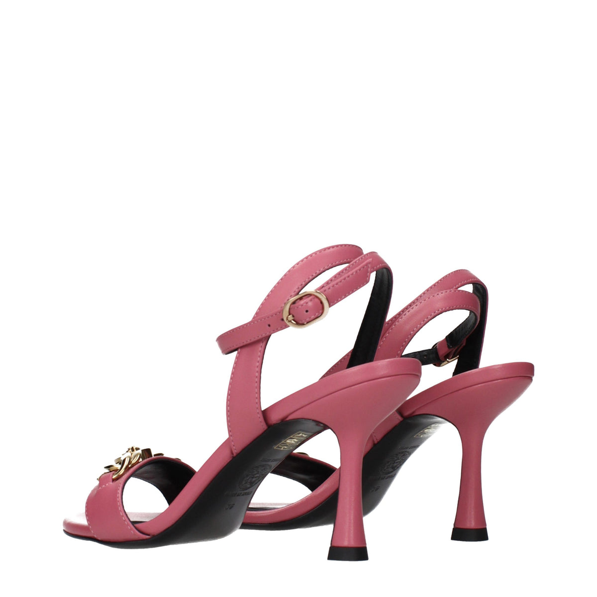 Versace Pink Leather Stiletto Heel Sandals for Women