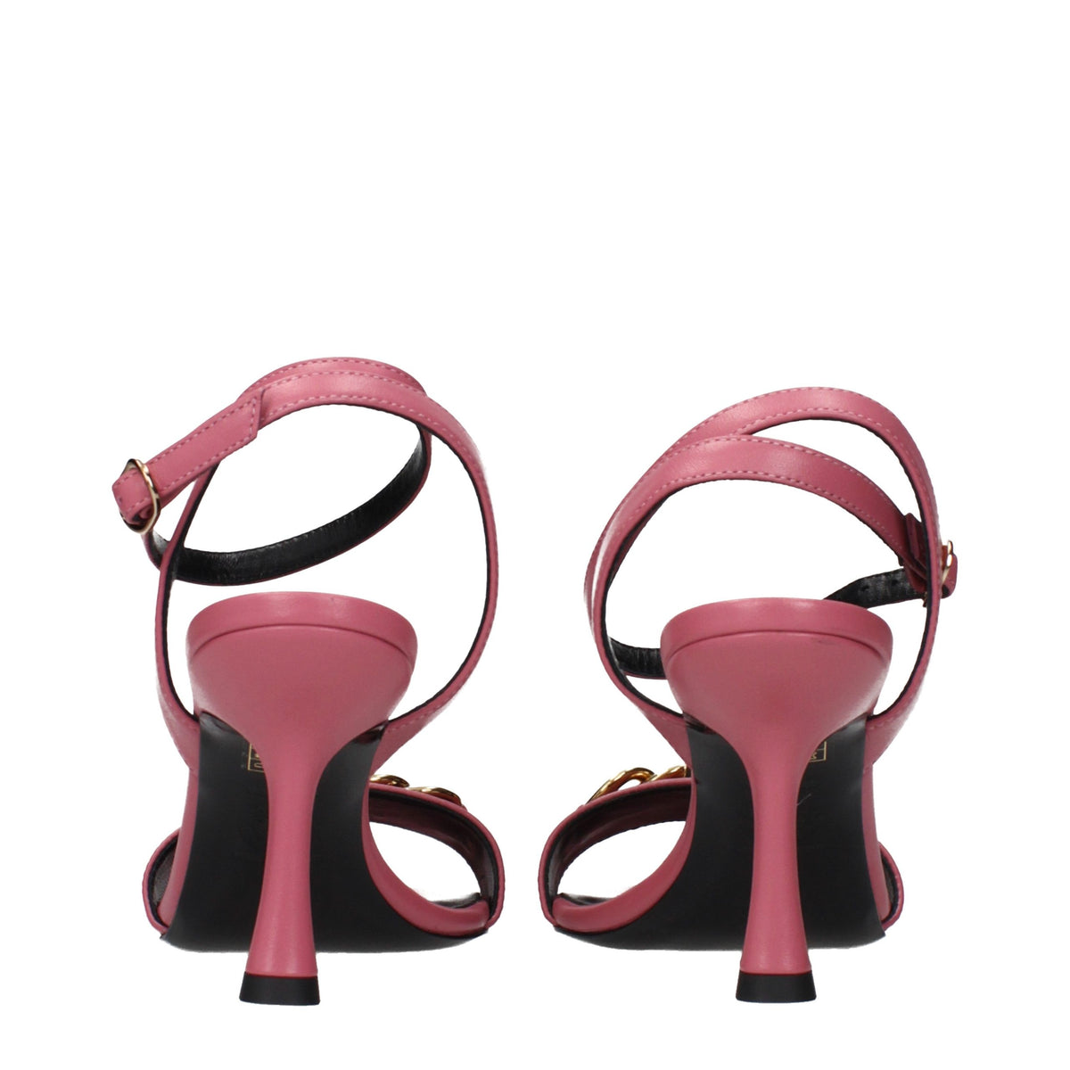 Versace Pink Leather Stiletto Heel Sandals for Women