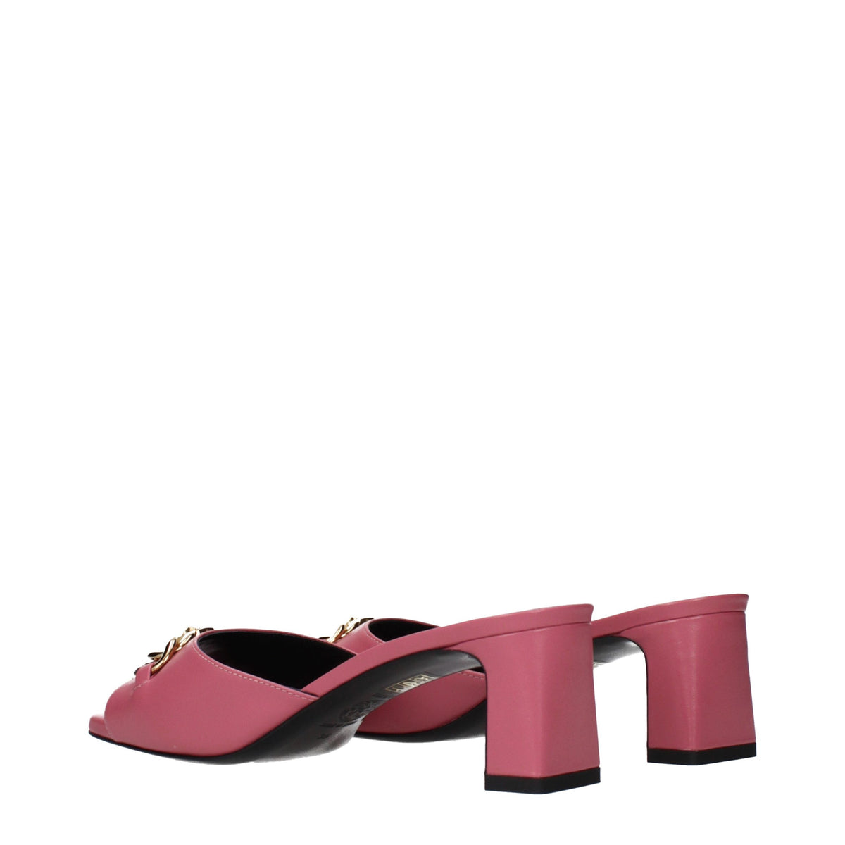 Versace Pink Leather Flat Sandals for Women