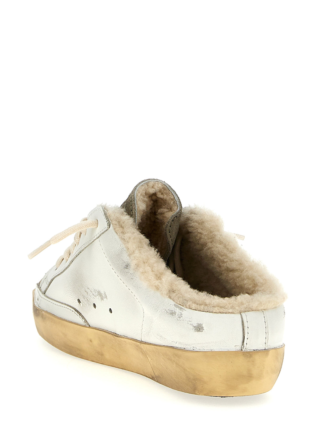Golden Goose Beige Cowhide Low Top Sneakers for Women