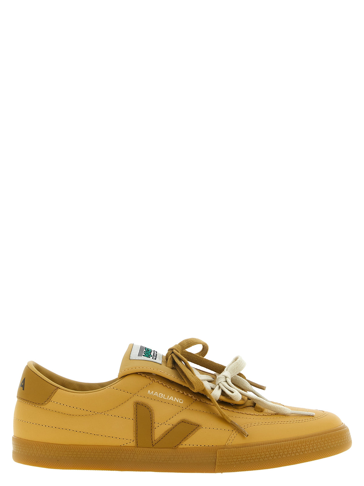 Veja Beige Calfskin Athletic Sneakers for Men