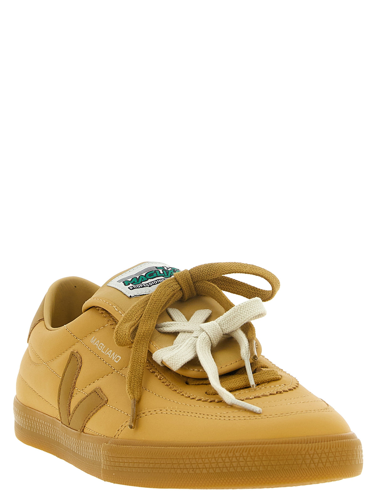 Veja Beige Calfskin Athletic Sneakers for Men