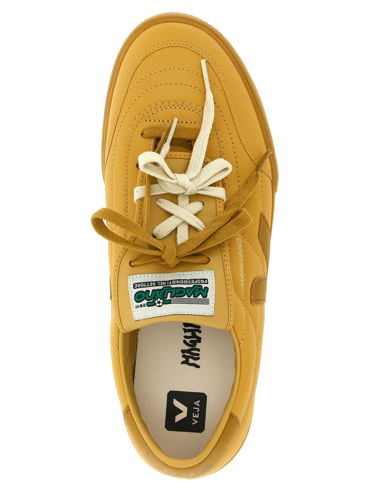 Veja Beige Calfskin Athletic Sneakers for Men