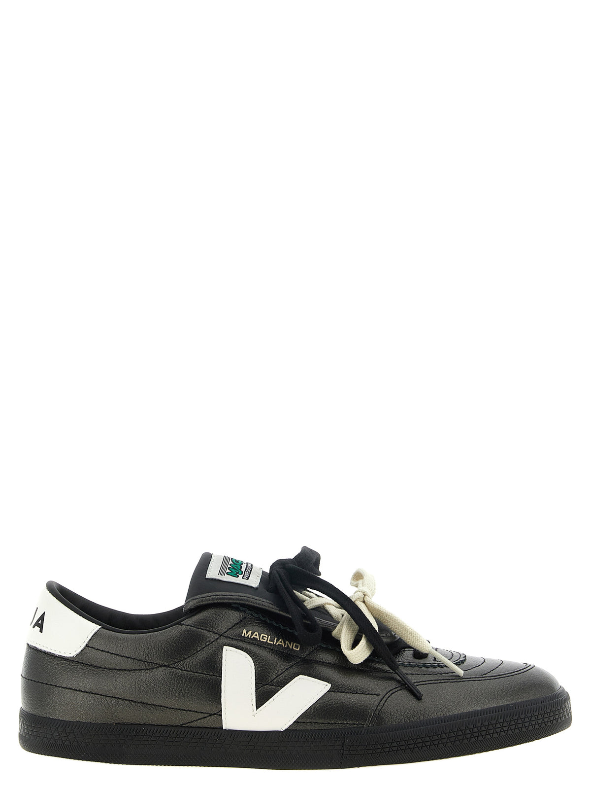 Veja Black Calfskin Low Top Sneakers for Men