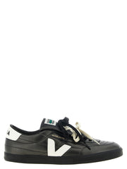 Veja Black Calfskin Low Top Sneakers for Men