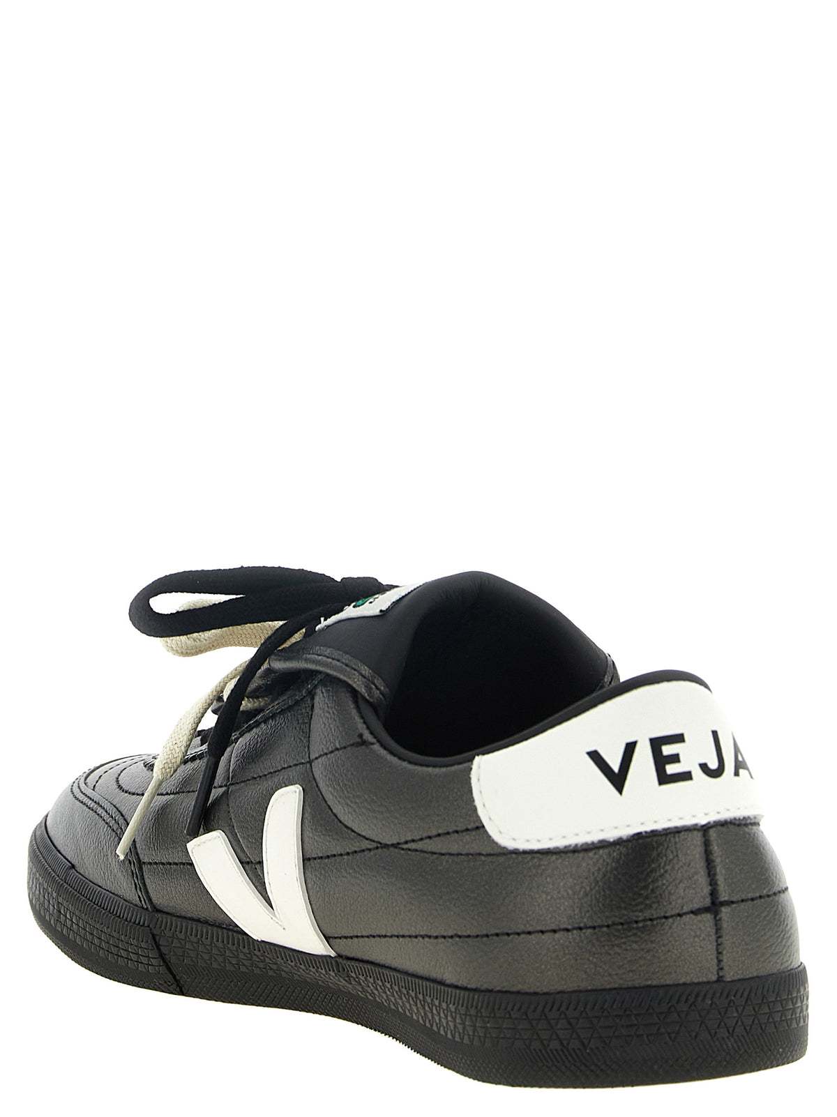 Veja Black Calfskin Low Top Sneakers for Men