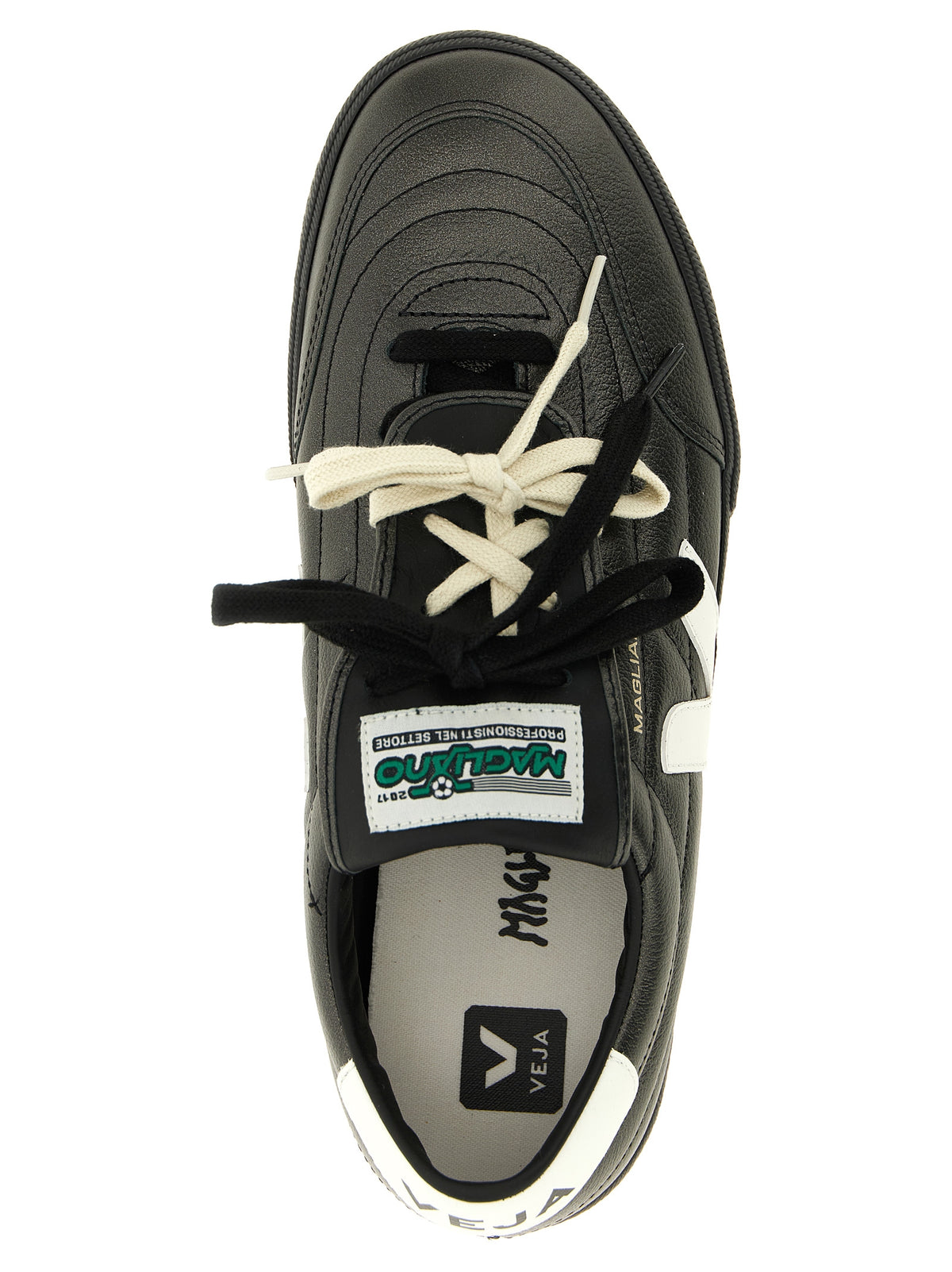 Veja Black Calfskin Low Top Sneakers for Men