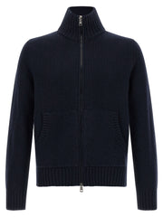 Moncler Blue Virgin Wool Cardigan