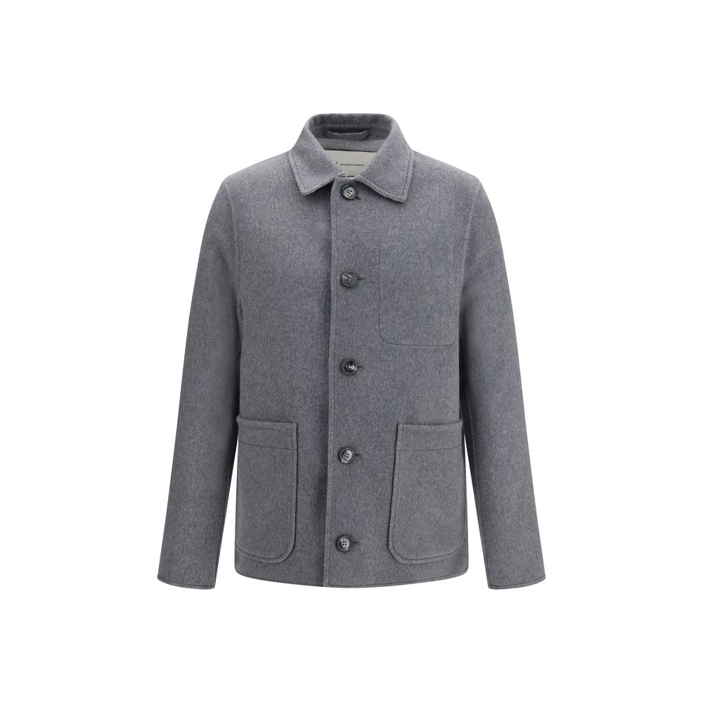 Ami Paris Gray Wool Oves Aries Full-Length Jacket for Men
