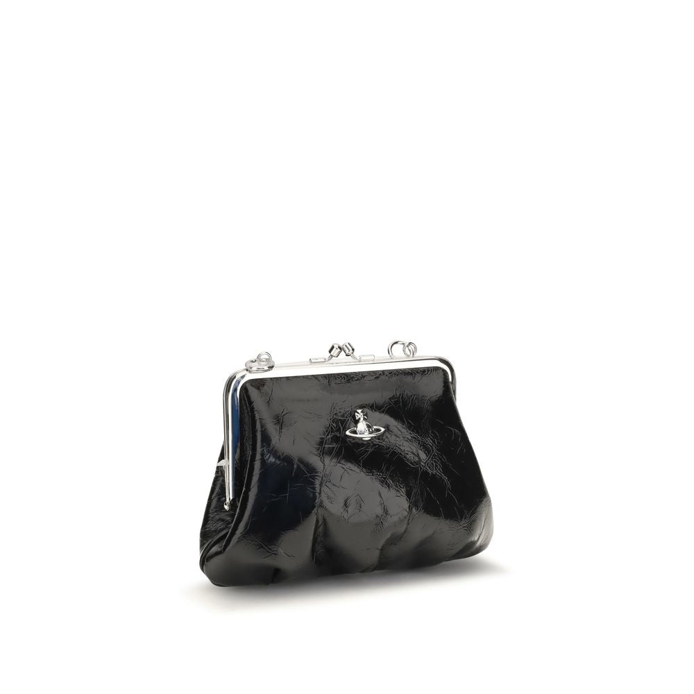 Vivienne Westwood Black Calf Leather Bos Taurus Wallet for Women