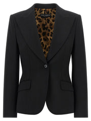 Dolce & Gabbana Black Virgin Wool Blazer for Women