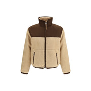 Ami Paris Beige Polyester Full-Length Jacket for Men