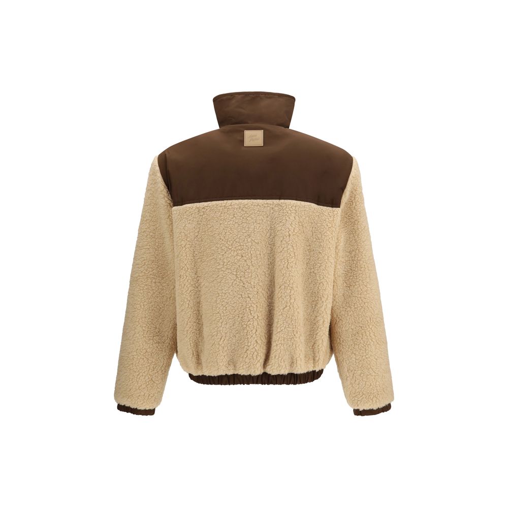 Ami Paris Beige Polyester Full-Length Jacket for Men