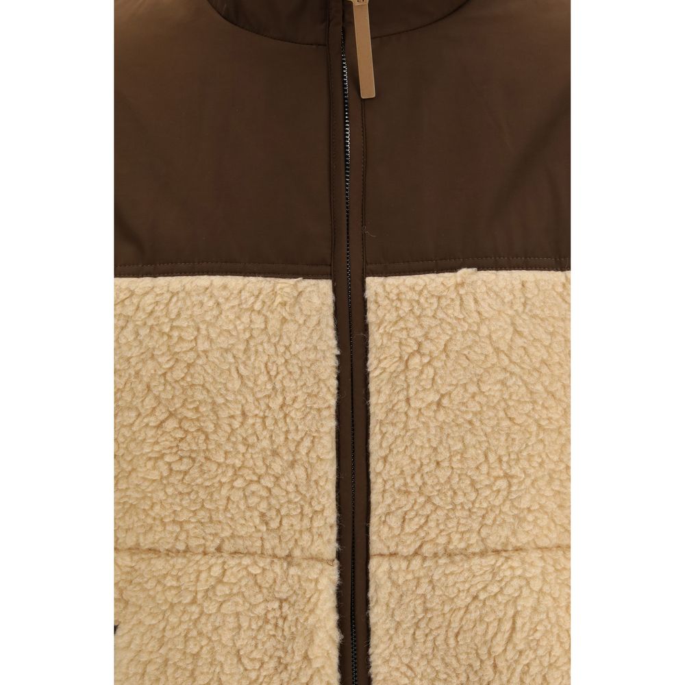 Ami Paris Beige Polyester Full-Length Jacket for Men