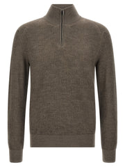 Brioni Brown Cashmere Cardigan