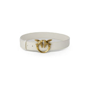 PINKO Cream Leather Regular Belt