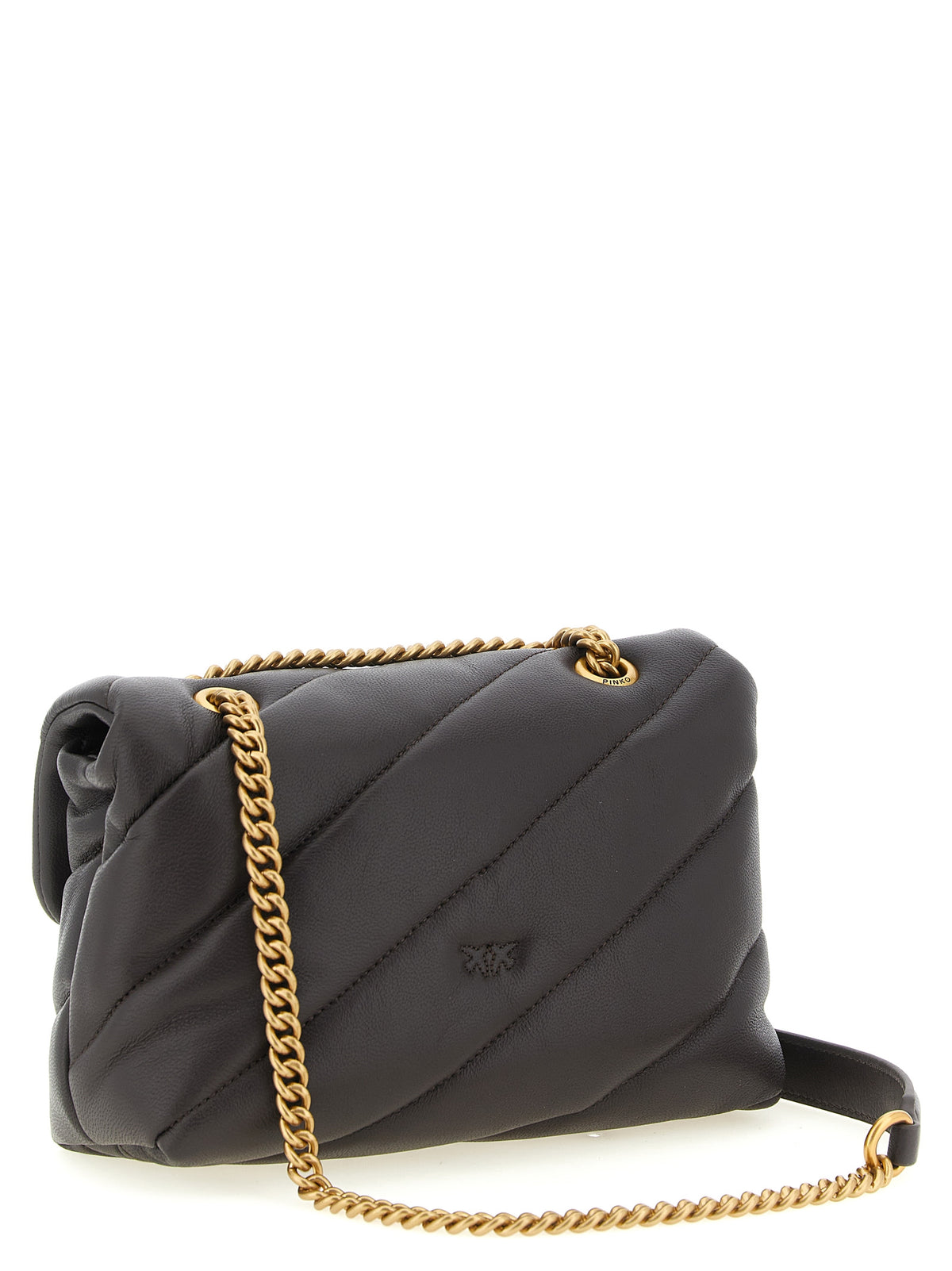 PINKO Black Lamb Leather Crossbody Bag for Women