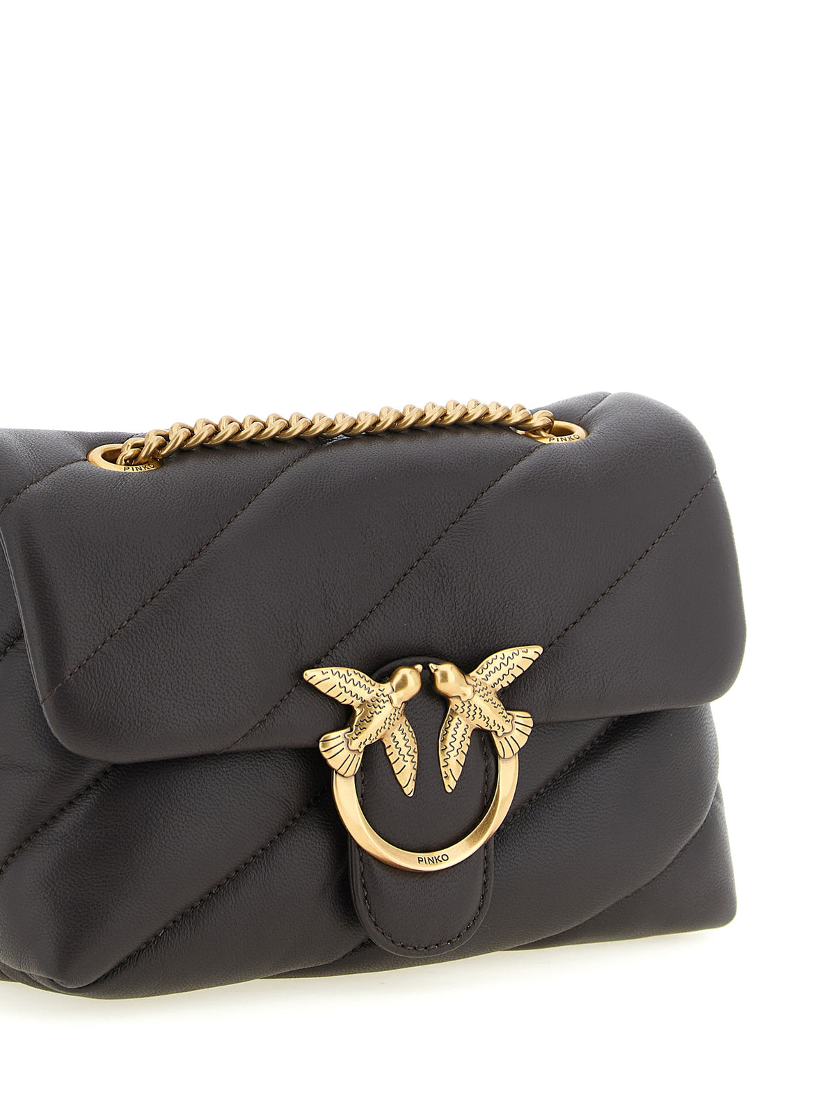 PINKO Black Lamb Leather Crossbody Bag for Women