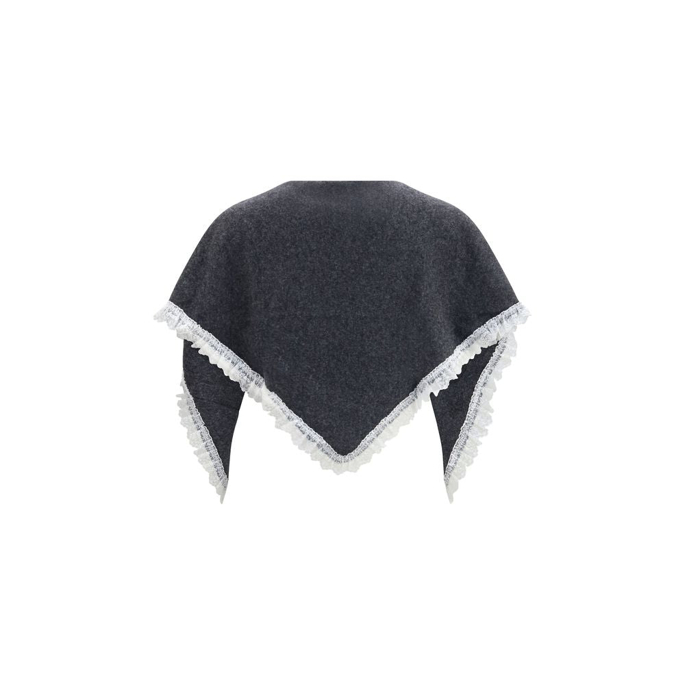 Ganni Gray Wool Oves Aries Scarf for Women