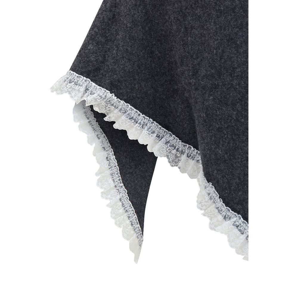 Ganni Gray Wool Oves Aries Scarf for Women