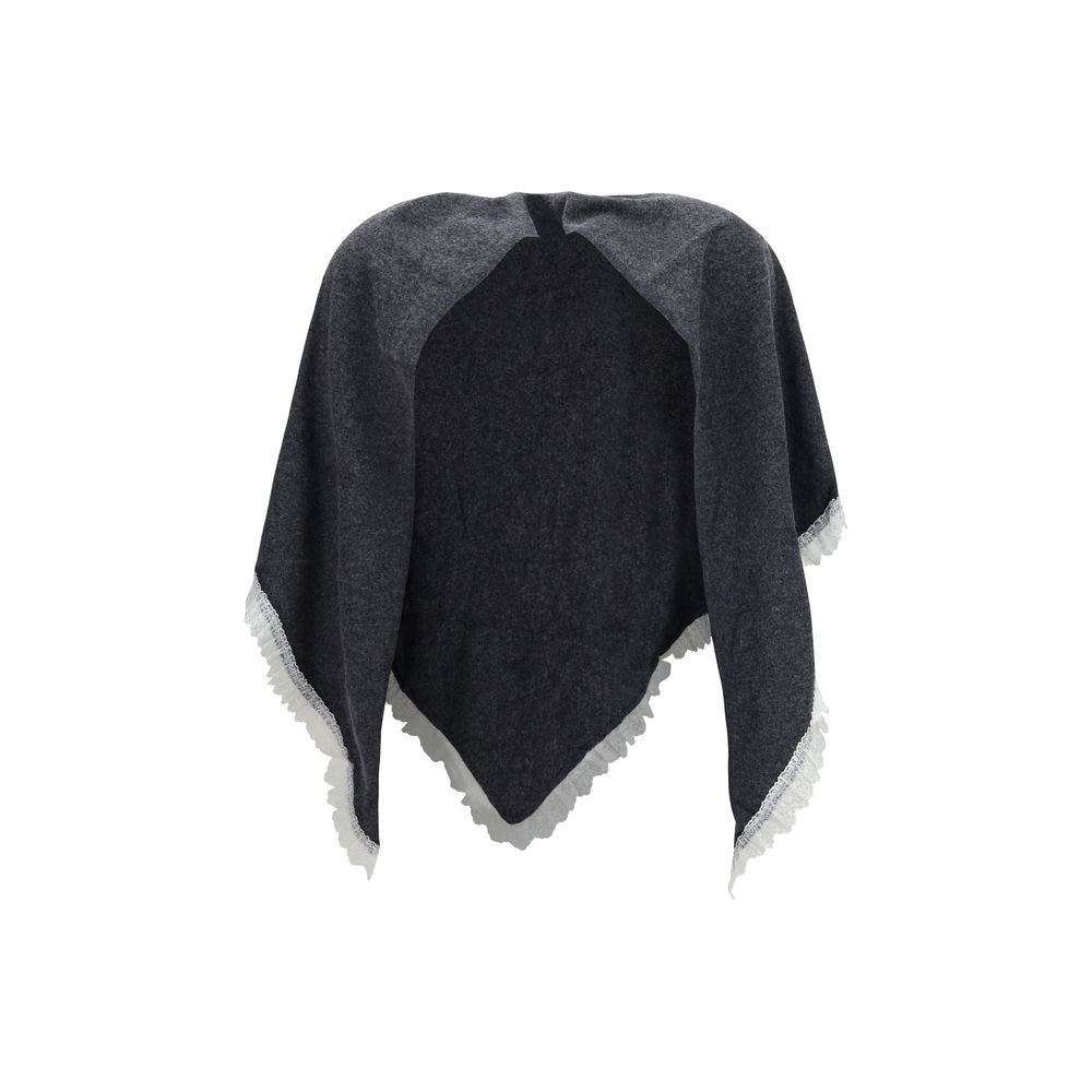 Ganni Gray Wool Oves Aries Scarf for Women