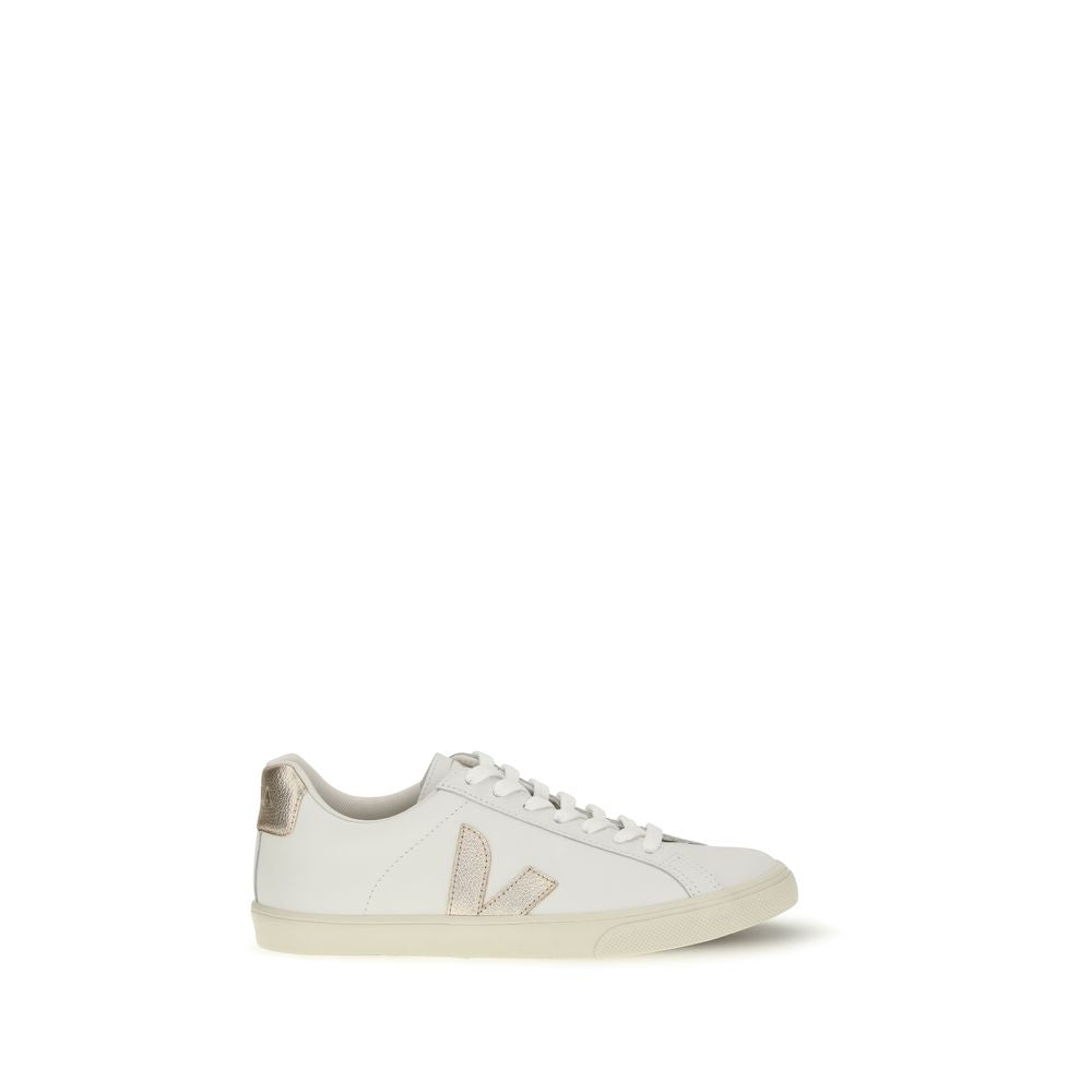 Veja White Calf Leather Bos Taurus Low Top Sneakers for Women