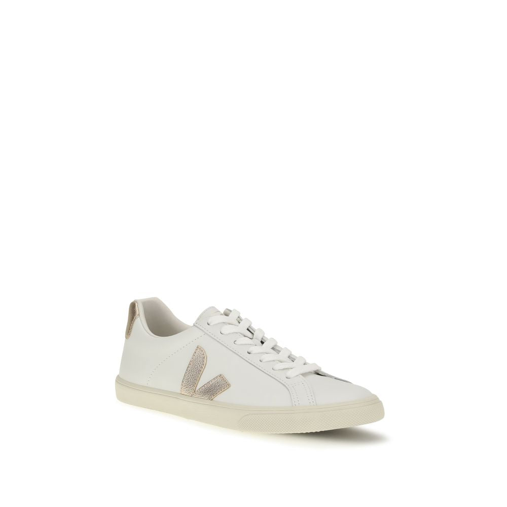 Veja White Calf Leather Bos Taurus Low Top Sneakers for Women