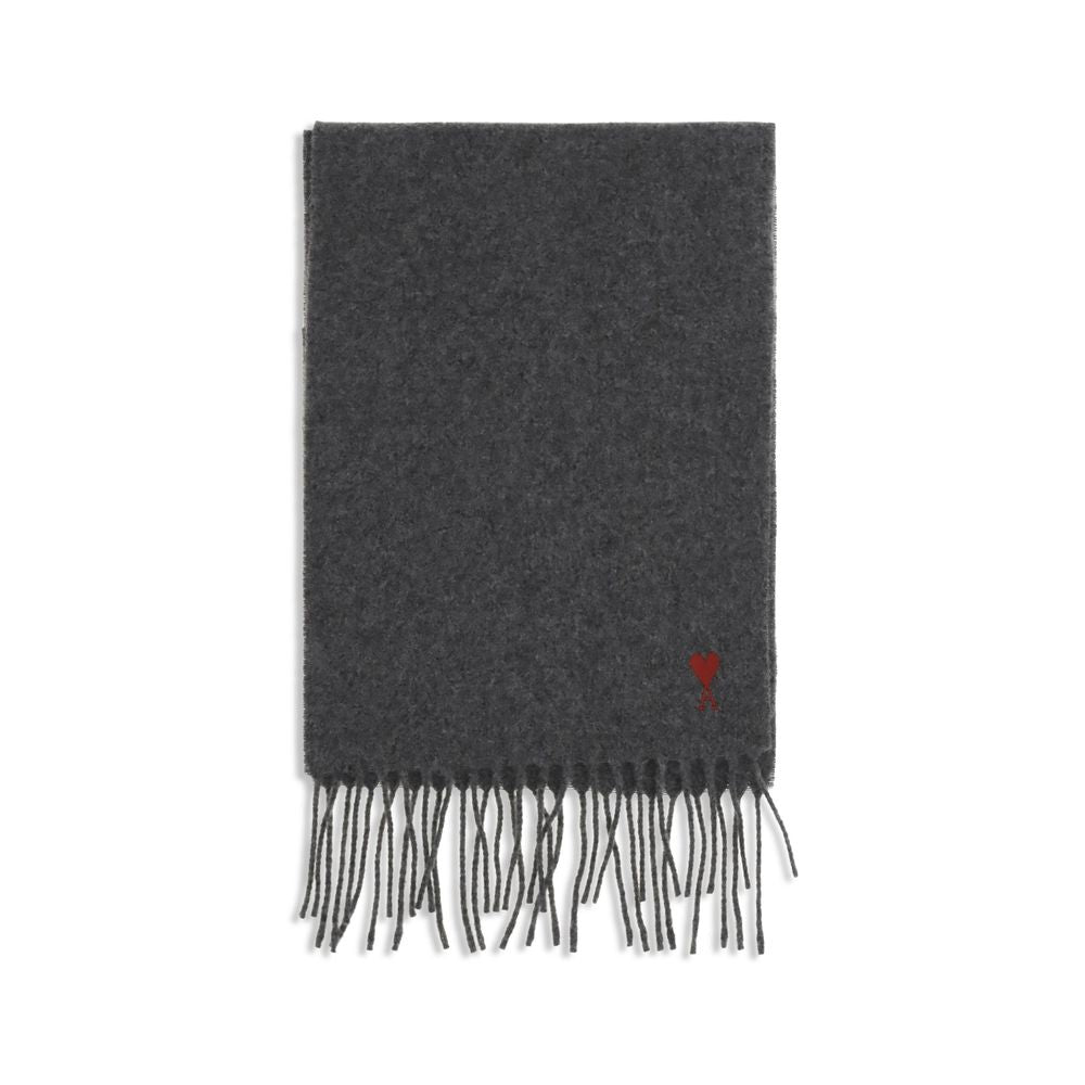 Ami Paris Gray Wool Oves Aries Foulard for Men