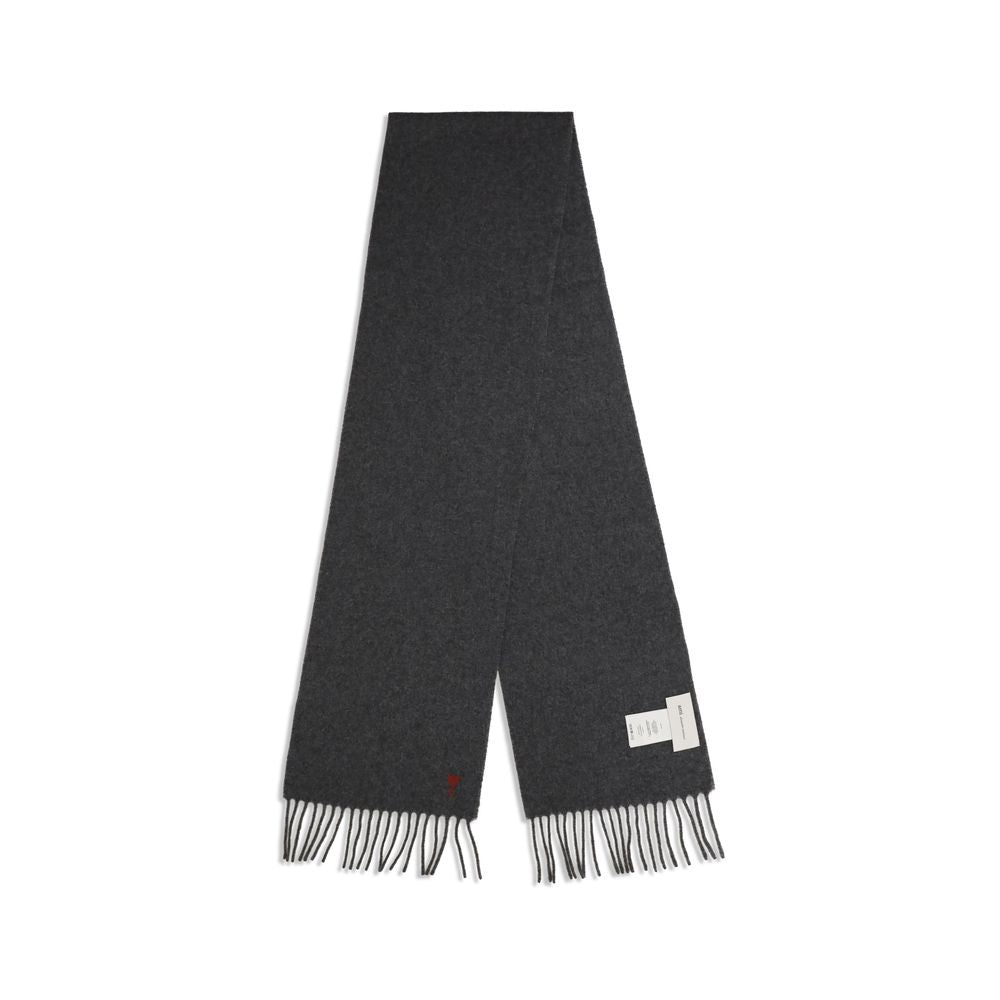 Ami Paris Gray Wool Oves Aries Foulard for Men