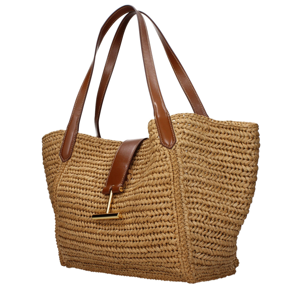 Tom Ford Beige Raffia Shoulder Bag for Women