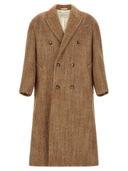 Ami Paris Brown Virgin Wool Coat for Men