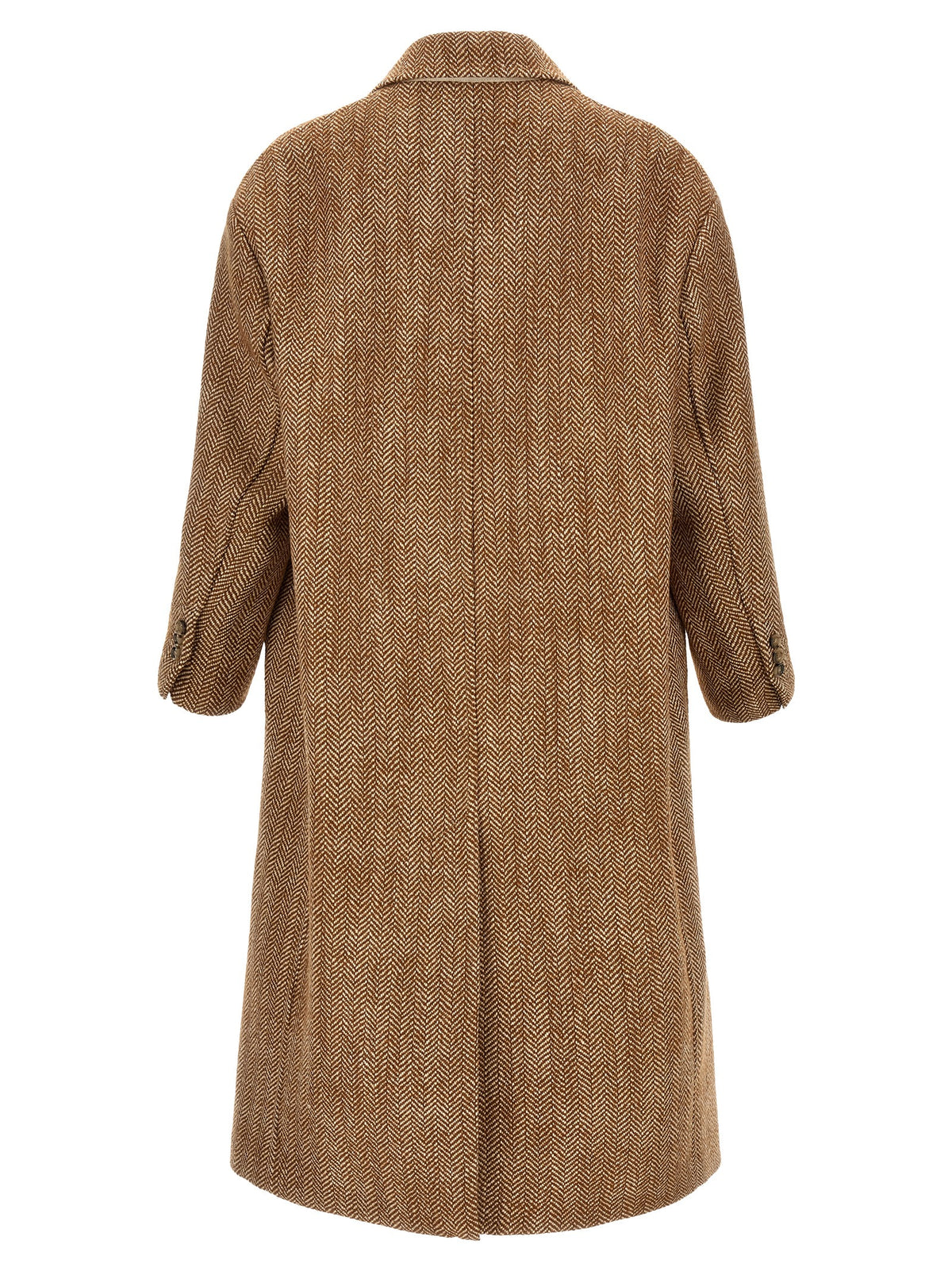 Ami Paris Brown Virgin Wool Coat for Men