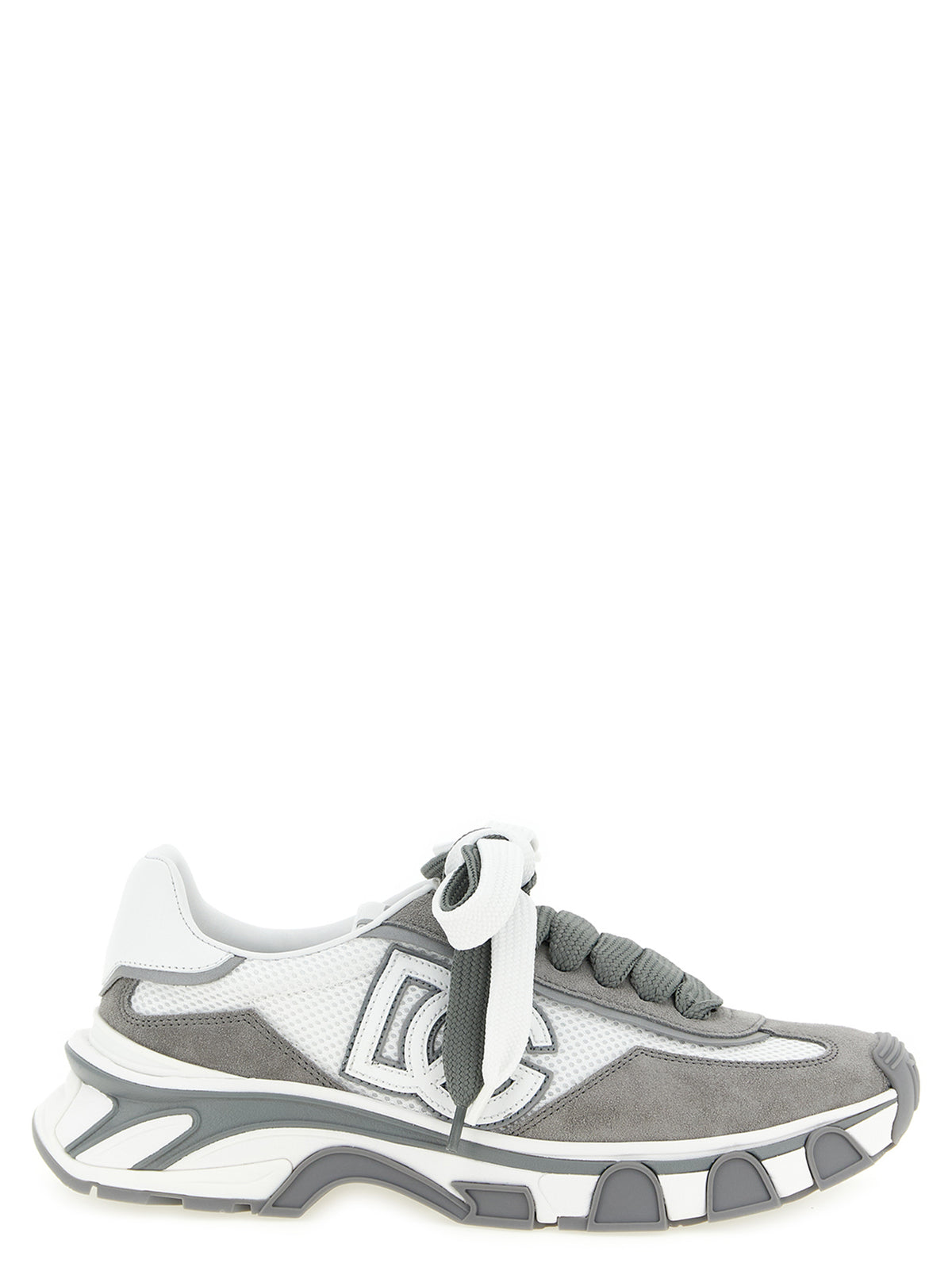 Dolce & Gabbana Gray Leather Athletic Sneakers for Men