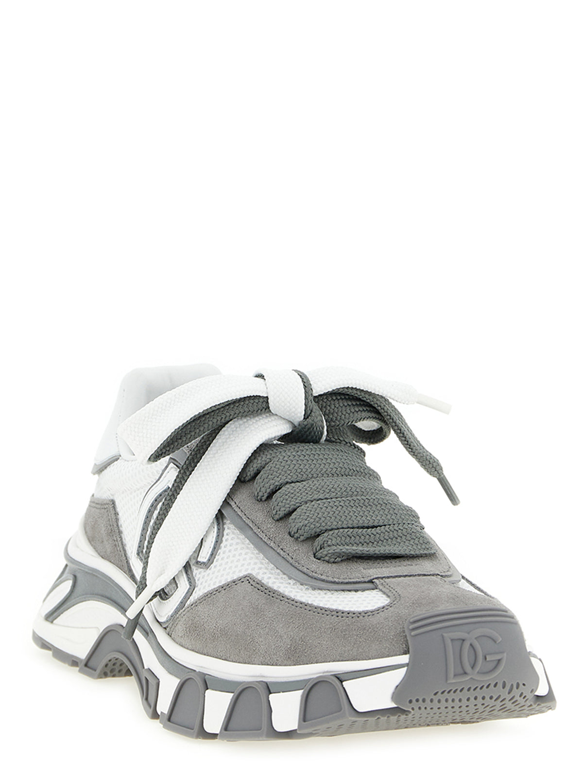 Dolce & Gabbana Gray Leather Athletic Sneakers for Men