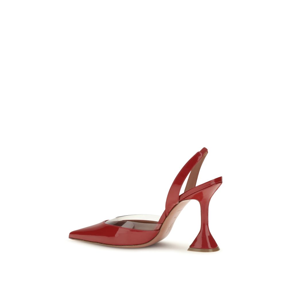 Amina Muaddi Red Goatskin High Heel Pumps for Women