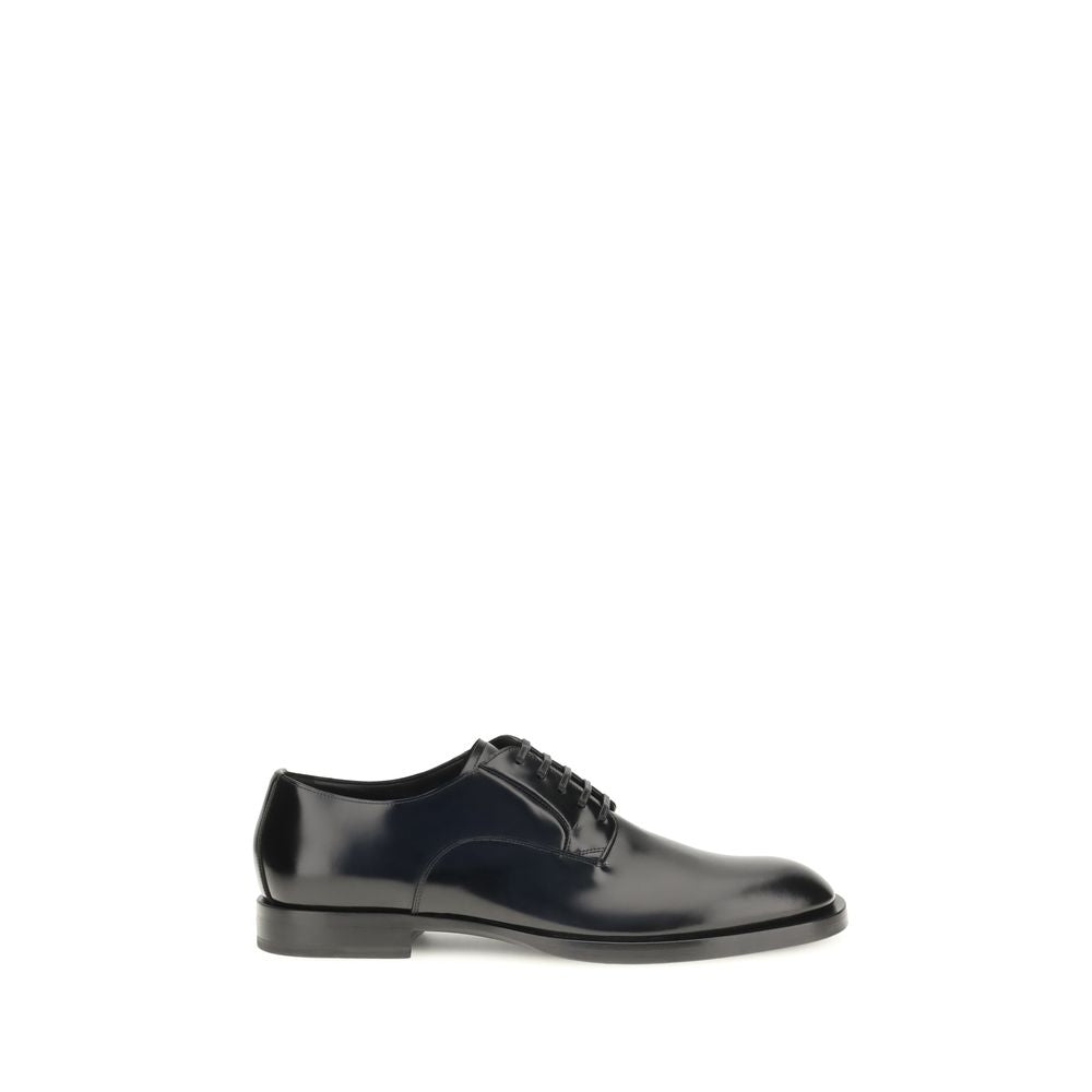 Dolce & Gabbana Black Calf Leather Bos Taurus Oxfords And Derbies for Men