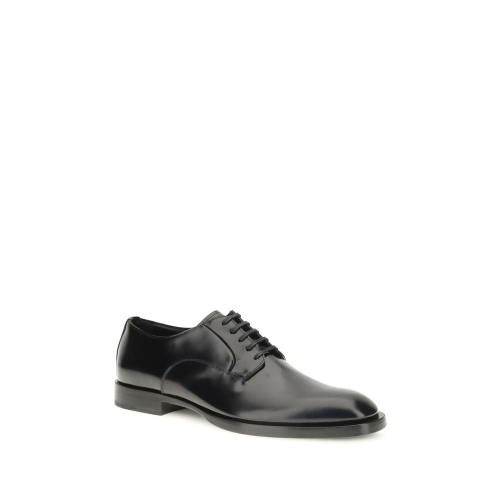 Dolce & Gabbana Black Calf Leather Bos Taurus Oxfords And Derbies for Men