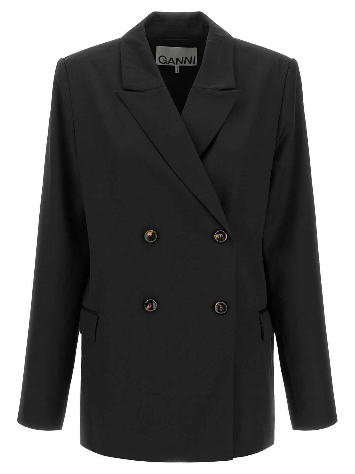 Ganni Black Polyester Blazer for Women