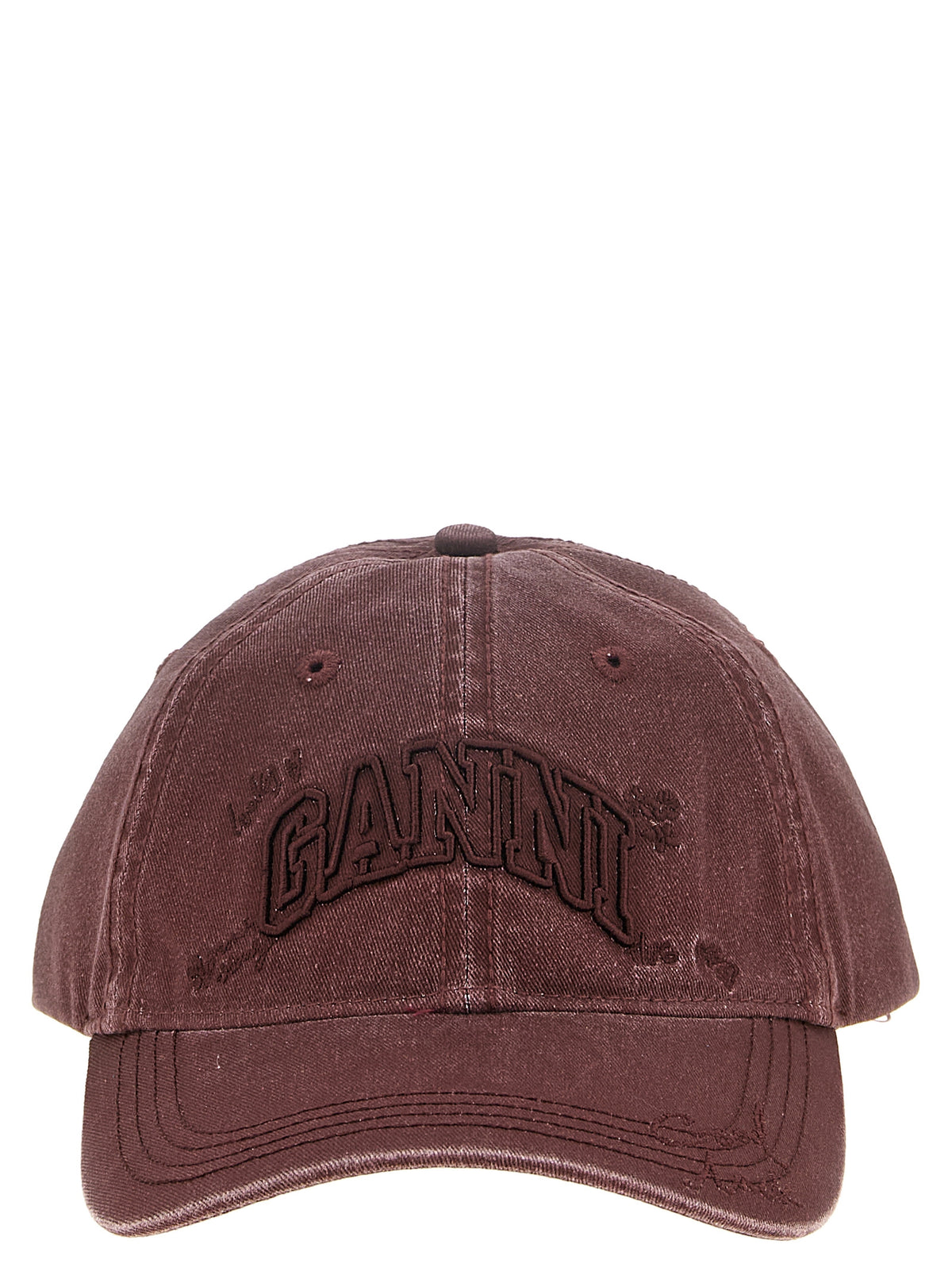 Ganni Bordeaux Organic Cotton Cap (Baseball Hat) for Women